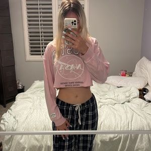 Pink crop long sleeve